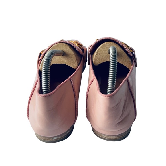 BiBi Lou Leather Loafer Buckle Snaffle Bit Horsebit Salmon Pink Italy Sz 40/10 - Picture 7 of 13